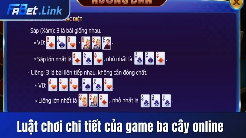 BA CÂY ONLINE -TỰA GAME SĂN THƯỞNG ĐẲNG CẤP TẠI FABET 9 LUẬT CHƠI CHI TIẾT CỦA GAME BA CÂY ONLINE